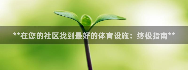 意昂3神州：**在您的社区找到最好的体育设施：终极指